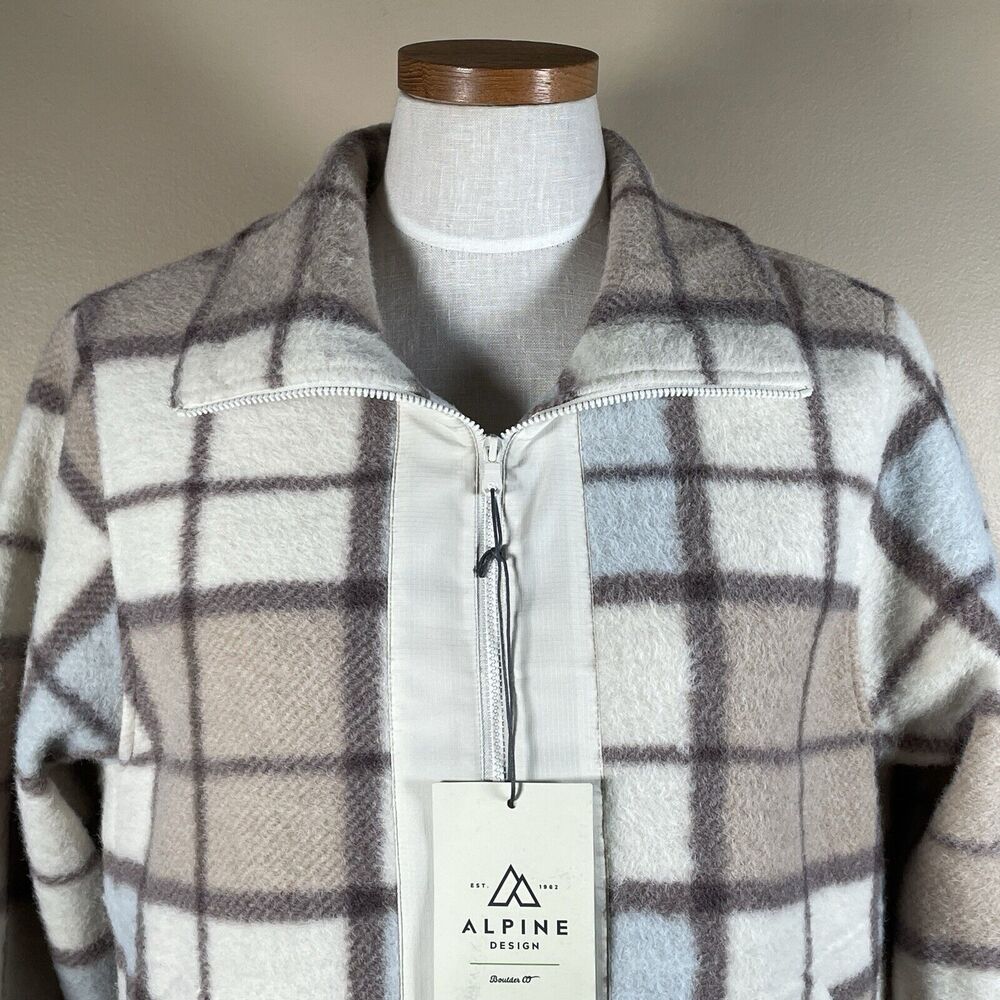 Alpine Design Plaid Pull-over 1/2 zip Jacket Fleece NWT SMALL Woman - Picture 2 of 14